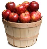 Wood basket with Red Apples